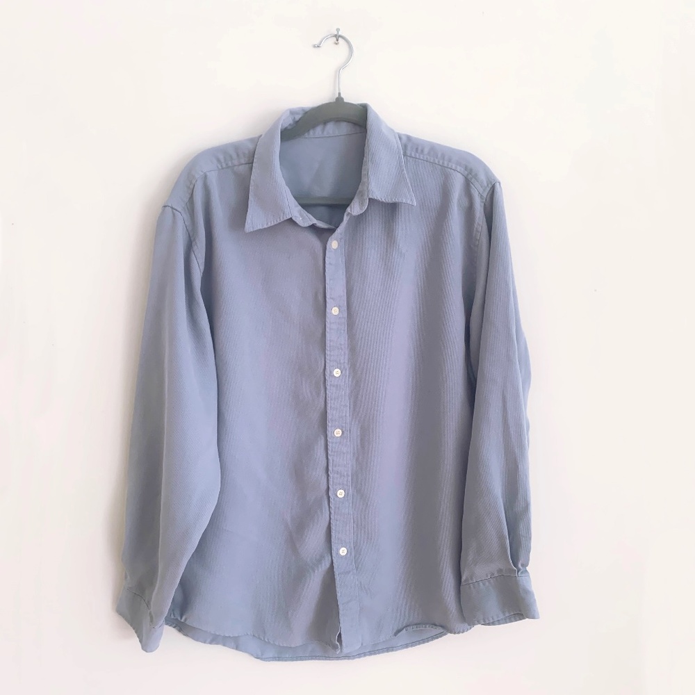 Light Blue Ribbed Button Up - Picture 8 of 8